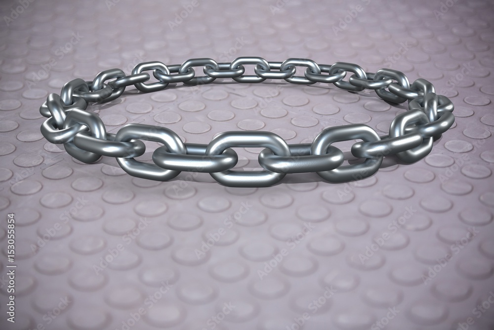 Poster composite image of 3d image of round silver chain