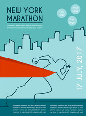 number one winner at a finish line. poster design template
