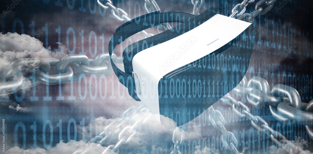 Poster composite image of 3d image of silver chain