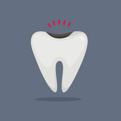 Ill tooth vector illustration