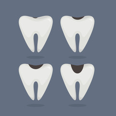 Ill tooth vector illustration