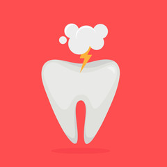 Ill tooth vector illustration