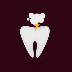 Ill tooth vector illustration