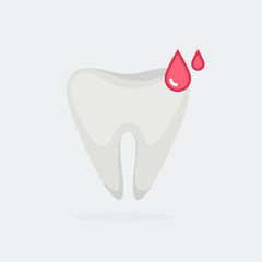 Ill tooth vector illustration