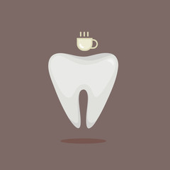 Ill tooth vector illustration