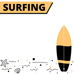 Black and gold surfing banner