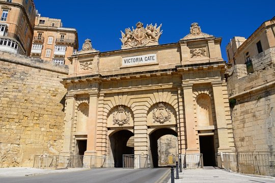 View of Victoria Gate, Valletta, Malta.