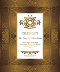 Vintage gold frame and borders. Can be used as certificate or diploma