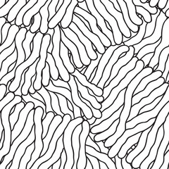 Weaving abstract shapes vector seamless pattern.