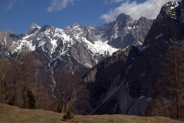 Scenic view of the Vrsic pass road, Slovenia