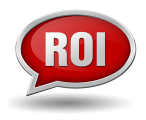 roi badge concept  3d illustration