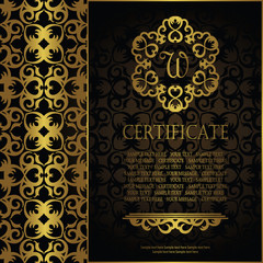 Template of certificate on seamless background. Can be used as a diploma