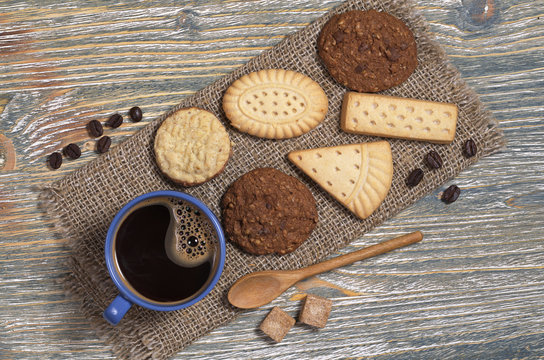 Coffee and various cookies