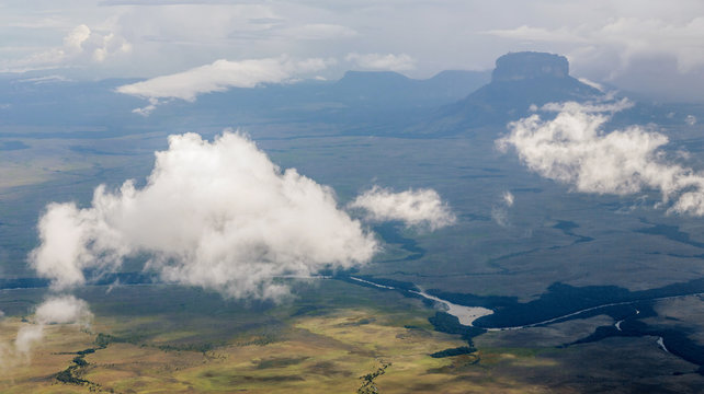 The view from the plane of the Gran Sabana region - Venezuela, South America