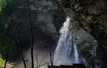Beautiful Reichenbach falls (Reichenbachfall) at Swiss Alps, Switzerland