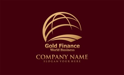 world abstract gold business finance logo