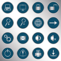 Computer icons. Vector buttons