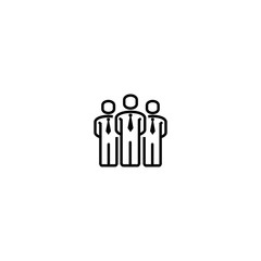 Business people teamwork with leader illustration. Team skills outline vector icon