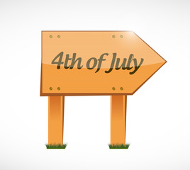 4th of July wood sign concept illustration