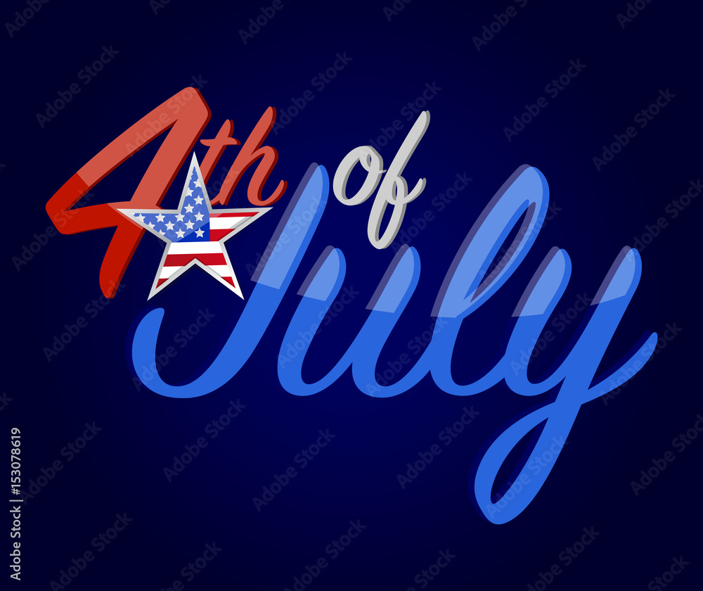 Wall mural 4th of july holiday sign concept illustration