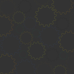 Gears in engagement. Engineering drawing abstract industrial background with a cogwheels.