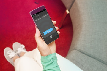 Online payment by smartphone concept. 