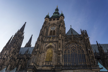 Fototapeta na wymiar Roman Catholic Metropolitan Cathedral of Saints Vitus, Wenceslaus and Adalbert in Prague