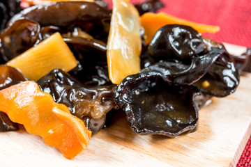 Chinese cuisine Black Fungus and carrot mix