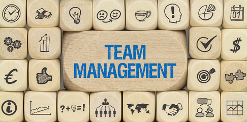 Team Management / Würfel mit Symbole