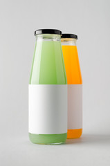 Fototapeta premium Juice Bottle Mock-Up - Two Bottles. Blank Label