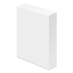 Naklejka premium White Product Cardboard Package Box. Illustration Isolated On White Background. Mock Up Template Ready For Your Design. Vector EPS10
