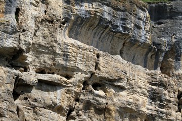 détail de falaise calcaire en Dordogne