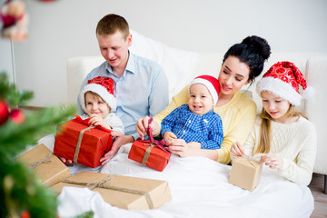 Family celebrating christmas