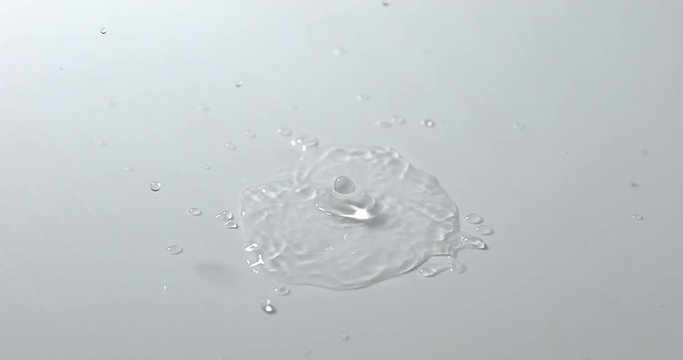 Drop of Water falling into Water, Slow motion 4K