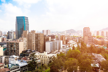 Naklejka premium View of the downtown of Santiago, Chile