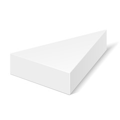 White Cardboard Triangle Box Packaging For Food, Gift Or Other Products. Illustration Isolated On White Background. Mock Up Template Ready For Your Design. Product Packing Vector EPS10