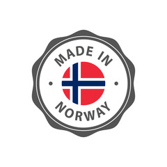 "Made in Norway" badge with Norwegian flag