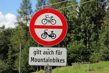 Mountainbike Verbot