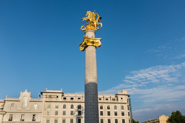 Fototapeta na wymiar Freedom Monument, Freedom Square, Tbilisi, Georgia, Eastern Europe