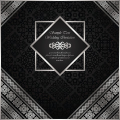 Vintage background with decorative borders and frame on seamless background