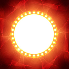 Shining waves background with retro casino light banner