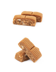 Toffee confection bar isolated