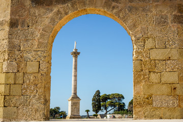 Obraz premium Monument by sanctuary in Leuca, Puglia, Italy