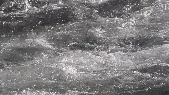 Water flowing in the river in spring, Ursul River, Altai, Russia   