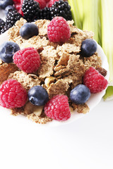 healthy diet of cereals and fruits of the forest