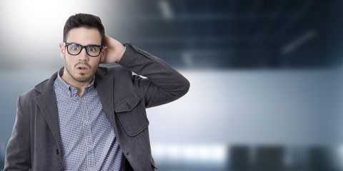 man with expression of surprise
