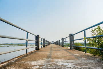 Bridge view lake nonghan Sakon Nakhon Province, Thailand