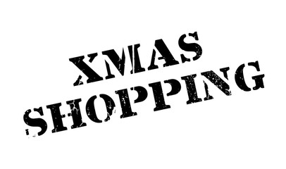 Xmas Shopping rubber stamp. Grunge design with dust scratches. Effects can be easily removed for a clean, crisp look. Color is easily changed.
