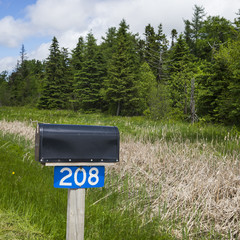 Numbered rural mail box, Prince Edward Island, Canada
