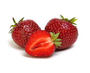 Fresh strawberry isolated on white